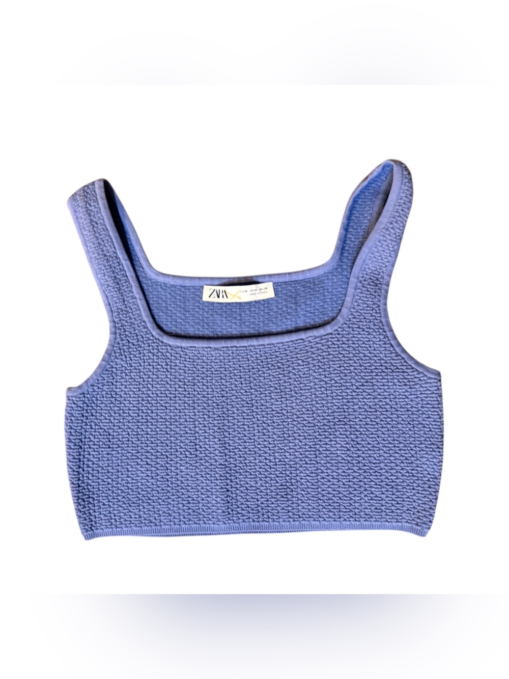 Zara Lavender Textured Knit crop Top size M